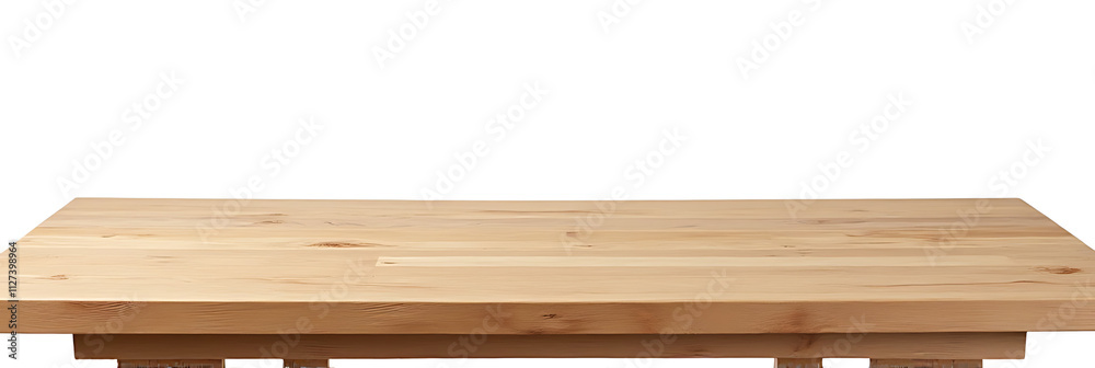 Poster a beautiful wooden table top with a textured finish is showcased against a clean white background fo