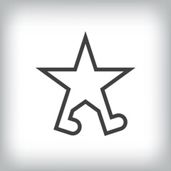 idea running star foot design logo. Success and sports template ribbon geometric style.