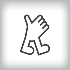 idea running hand foot design logo. Job and sports template ribbon geometric style.