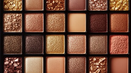 Fototapeta premium Vibrant Eyeshadow Palette With Warm Tones and Rich Textures for Artistic Looks