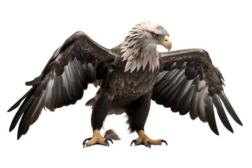 Obraz premium Majestic Bird: Eagle Isolated on Transparent Background Generative AI