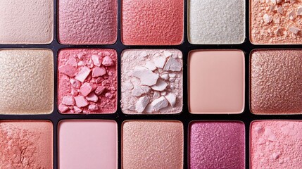 Fototapeta premium Colorful Array of Makeup Palettes Showcasing Diverse Shades and Textures for Creative Artistry