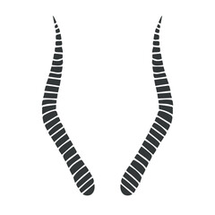 Vector hand drawn sketch doodle outline antelope horns isolated on white background