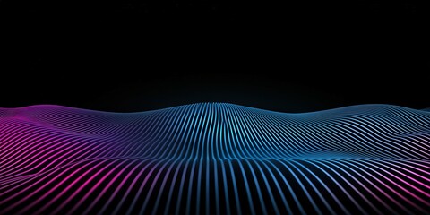 Naklejka premium Colorful wavy lines create a striking digital landscape