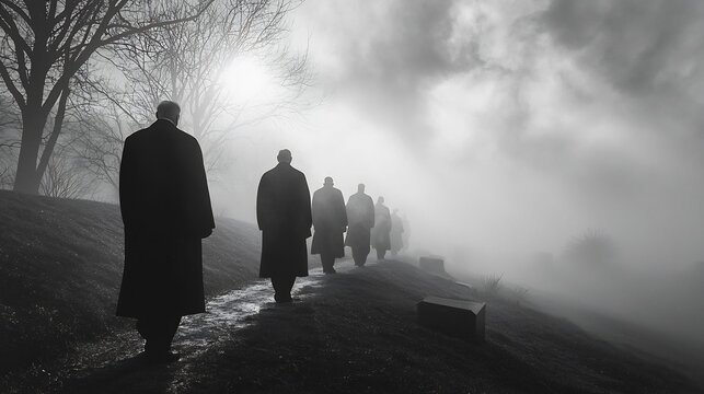 Reverent funeral procession at Arlington National Cemetery