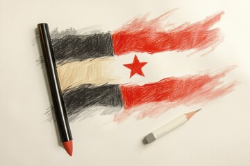Painted why Syria on paper.