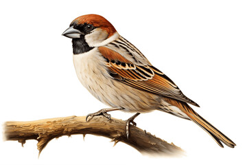 Small Songbird Portrait Isolated on Transparent Background Generative AI