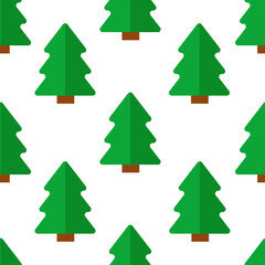 Christmas tree seamless pattern. Vector clipart isolated on white background.
