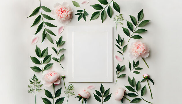 Floral lay-flat with empty space in the middle
