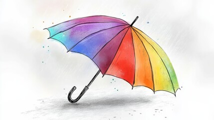 Folded Closed Umbrella to be colored, the coloring book for preschool kids with easy educational gaming level.