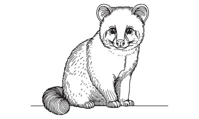 Cute cartoon vector illustration of a cuddly panda bear cub kitten