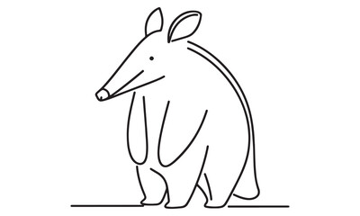 White Rabbit Silhouette Illustration, a Cute Cartoon Bunny Vector, Isolated on White Background