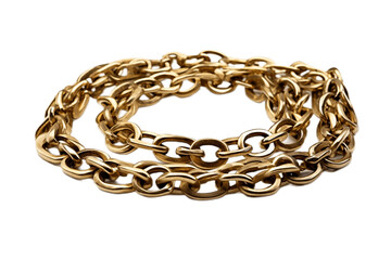 Obraz premium Gold Chain Necklace Design Isolated on Transparent Background.