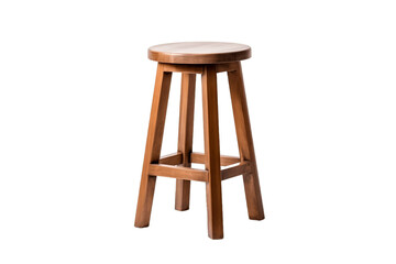 Classic Counter Stool Furniture Isolated on Transparent Background.