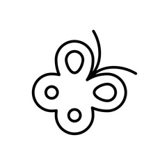 A bold butterfly outline icon with a modern twist, featuring sharp angles and crisp lines. This vector is ideal for striking logo designs and contemporary nature-themed branding projects