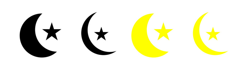 moon icon illustration isolated vector sign symbol. silhouette icons. Morning and night. Day and night weather forecast symbol