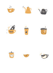 Sheet icons coffee tea images