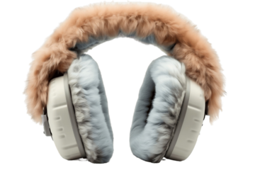 Trendy Ear Muff for Frosty Days Isolated on Transparent Background.