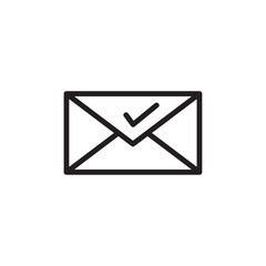 Approved message icon Vector flat thin line illustration