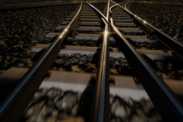 複雑に分岐したポイントのある線路
