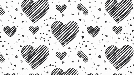 Elegant Seamless Hearts with Diagonal Lines Pattern Vector for Creative Designs