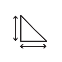 Area and dimension icon Vector flat thin line illustration