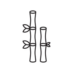 Bamboo icon Vector flat thin line illustration