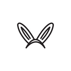 Bunny ear icon Vector flat thin line illustration