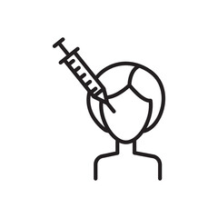 Botox injection icon Vector flat thin line illustration