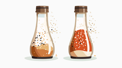 Salt and Pepper Icon: Vector Illustration for Seasoning Isolated on White Background