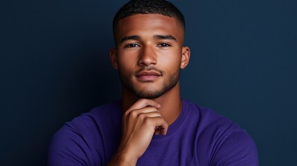 Obraz premium Portrait of a Pensive Young Man