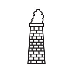 Chimney smoke icon Vector flat thin line illustration