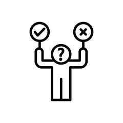 Decision icon Vector flat thin line illustration