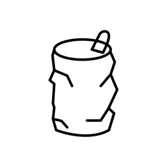 Empty can soda icon Vector flat thin line illustration