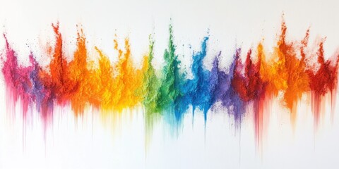 Colorful powder explosion on white background