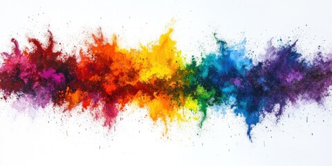 Obraz premium Colorful powder burst on white background