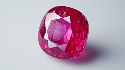 "Close-Up of a Natural Burmese Ruby with Visible Inclusions &ndash; Gemstone Detail"