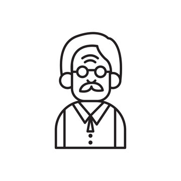 recommend clip art: Grandfather icon Vector flat thin line illustration