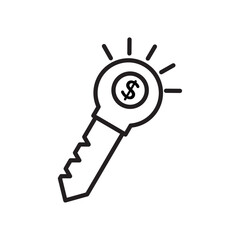 Key to success icon Vector flat thin line illustration