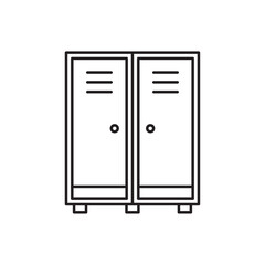 Locker icon Vector flat thin line illustration