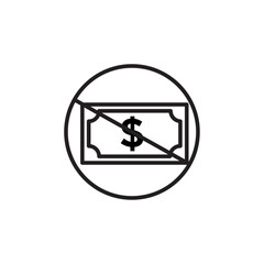 No money icon Vector flat thin line illustration