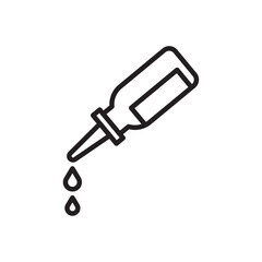 Oil dropper bottle icon Vector flat thin line illustration