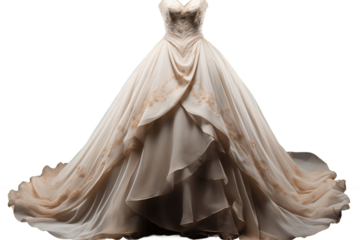 Elegant Evening Gown Isolated on Transparent Background.