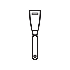 Putty knife icon Vector flat thin line illustration