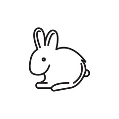 Rabbit icon Vector flat thin line illustration
