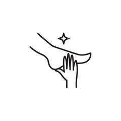Reflexology foot massage icon Vector flat thin line illustration