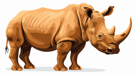 Fototapeta premium Detailed vector illustration of a single rhino on white background