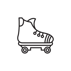 Roller skates icon Vector flat thin line illustration