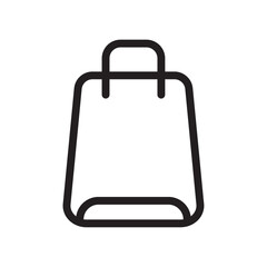Shopping bag icon Vector flat thin line illustration