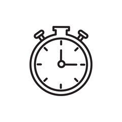 Stopwatch icon Vector flat thin line illustration